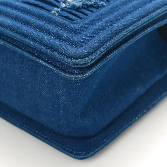 Chanel Denim Pleated Medium Boy Flap #138961C45B - Picture 10 of 11